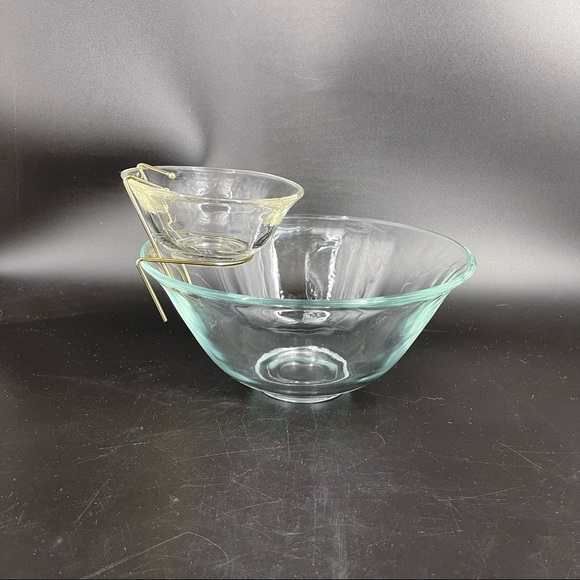 New ~ Vintage Indiana Glass 3 Pieces Chip “N” Dip Set In Original Box - Picture 5 of 8